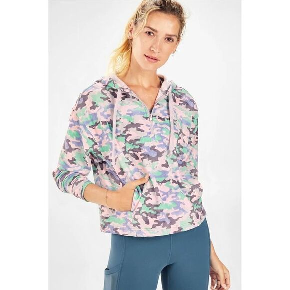 Fabletics Hallie Cinchable Half Zip Hoodie - Size: Large - Picture 1 of 12